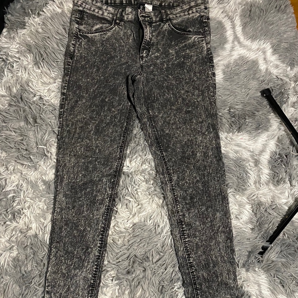 Black/White Mix Skinny Jeans